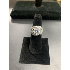 PAJ‎ Prime Art Sterling Silver & CZ Angel Wings -Statement Ring- Approx. 4 cwt.